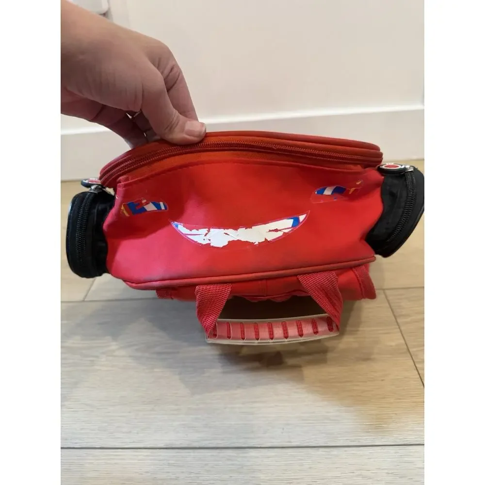 Disney Cars Lightning McQueen Red Yellow Kids Medium Backpack Polyester Zip